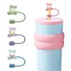 2 Pièces Bouchons pour Pailles en Silicone Diamètre Intérieur 10mm Design Ours Couvercle de Paille Protecteur Anti-Poussière pour Gobelets et Bouteilles Bouchon Réutilisable pour Boissons