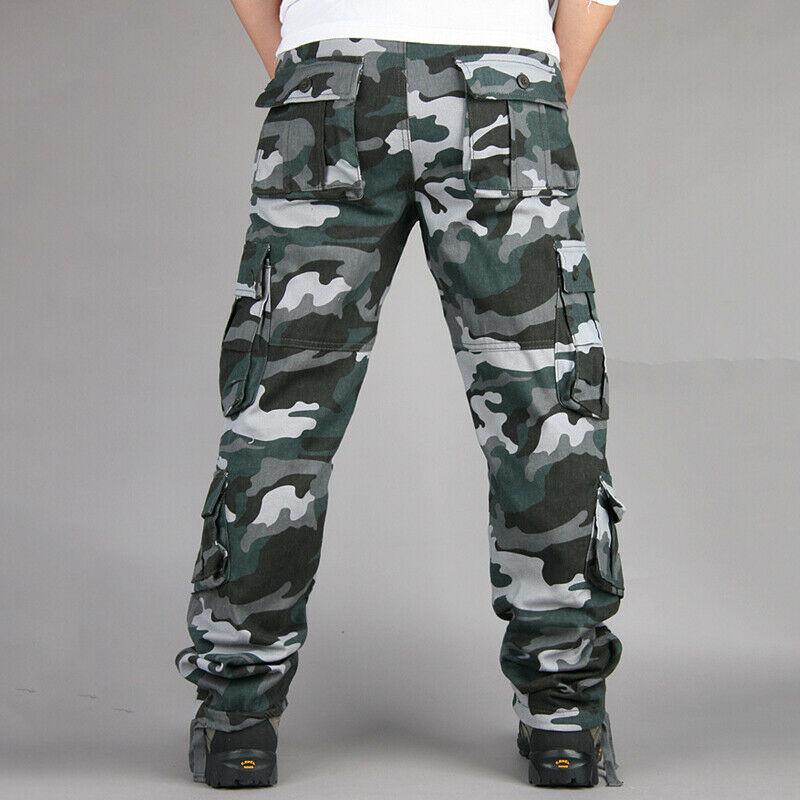 Mens Camouflage Cargo Pants Outdoor Climbing Hiking Jogger Sweatpants Male Casual Trousers