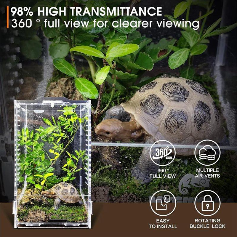 HHO-Jumping Spider Enclosure Accessories, Large Acrylic Terrarium, Tarantula-Reptile Enclosure