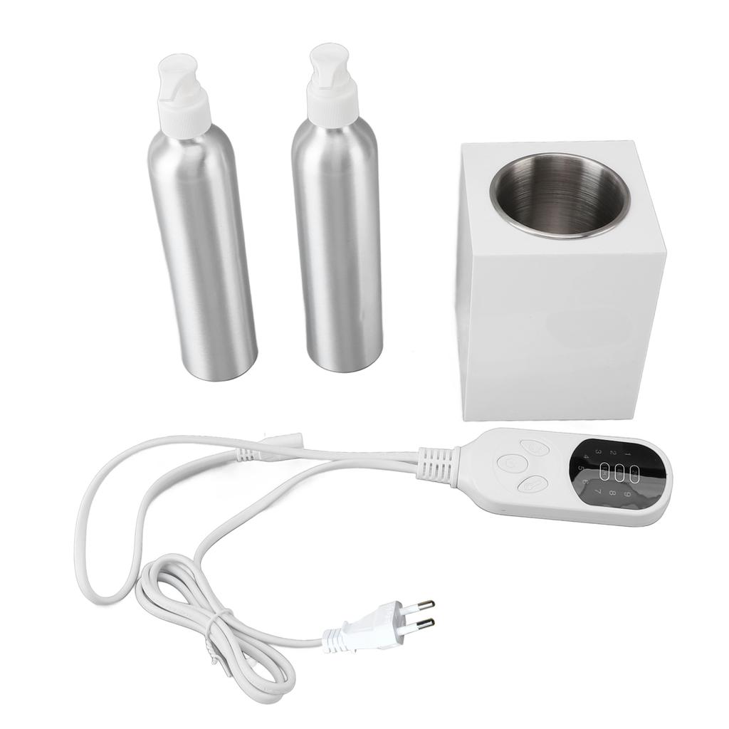 Massage Oil Heater Professional Single Bottle Quick Heating Lotion Warmer with 2pcs Aluminum Bottles Massage Oil Warmer