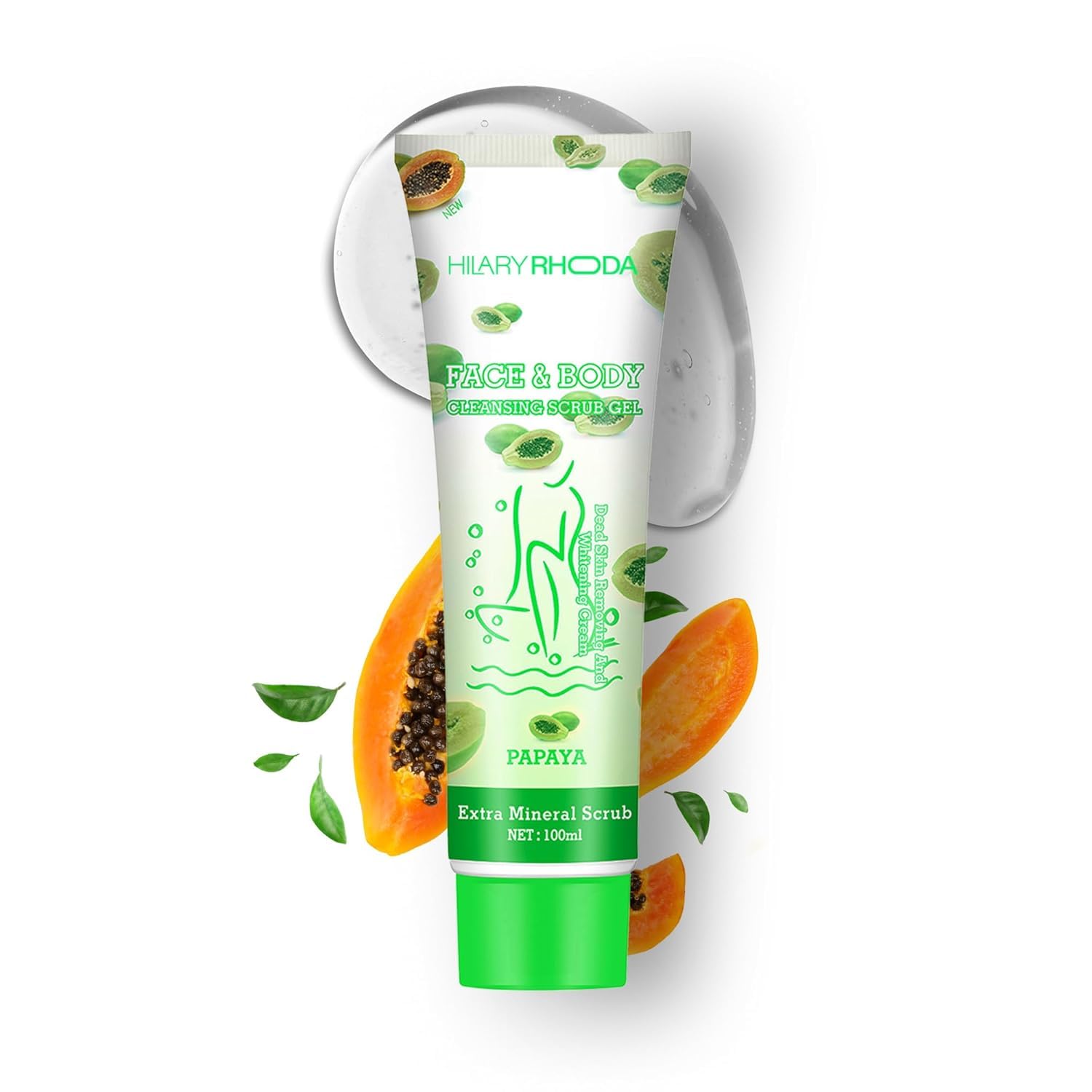 PREMIUM Face & Body Cleansing Scrub Gel | Dead Skin Removing Cleansing Scrub Gel | Gently Exfoliates Skin Cells | Removes Dirt & Oil | 100ml (Papay