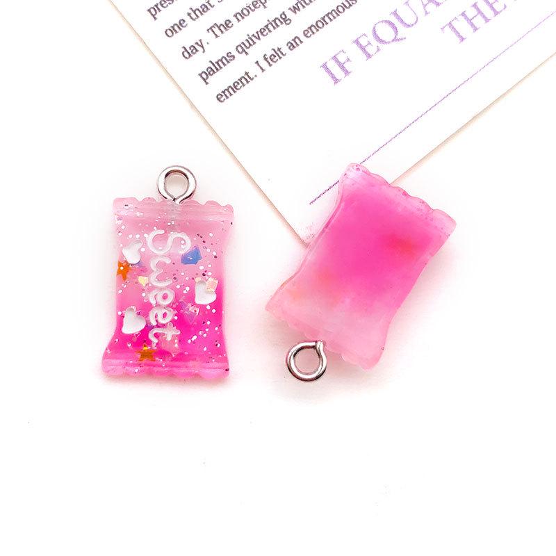 DIY Resin Pendant: Rose Red Lipstick Candy Butterfly Teddy Bear Ice Cream Milk Bottle Charm