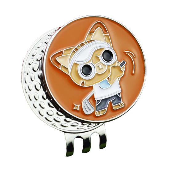 Enamel Cat Golf Ball Marker Magnetic Hat Clip Men Women Golfer Hats Pants Bags Visors Belts Metal Clip Golf Accessories Enthusiasts Gift