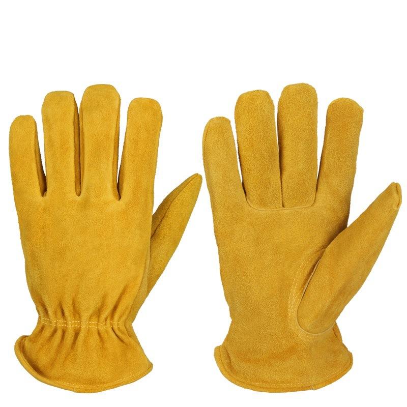 Winter Work Warm Gloves Plus Velvet Thickened Cowhide Anti Slip Wear Resistant Outdoor Shovel Cold Storage Cold Protection Gloves