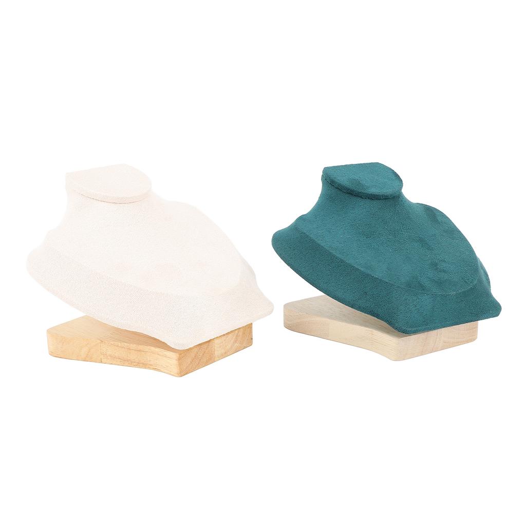 2pcs Necklace Earring Jewelry Display Stand Velvet Necklace Holder Organizer Rack for Countertop Displays and Jewellery