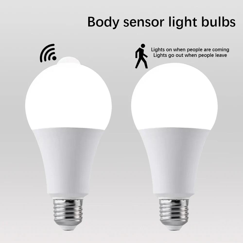 1 Pcs E27 PIR Motion Sensor Lamp 7W LED Bulb with Motion Sensor Infrared Radiation Motion Detector Security Light 85-265V