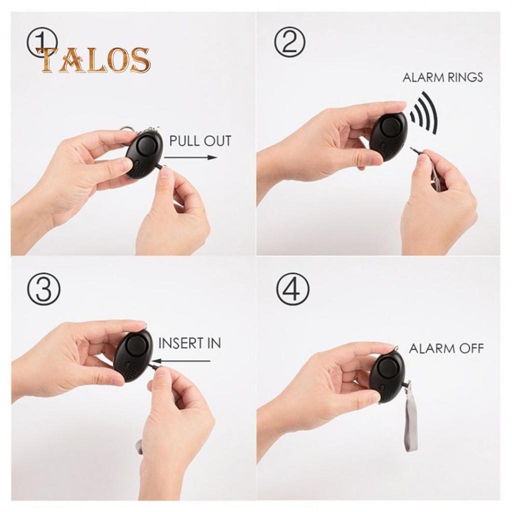 Portable Safety Alarm Loud Sound 130dB LED Light Anti-Theft for Women Girl