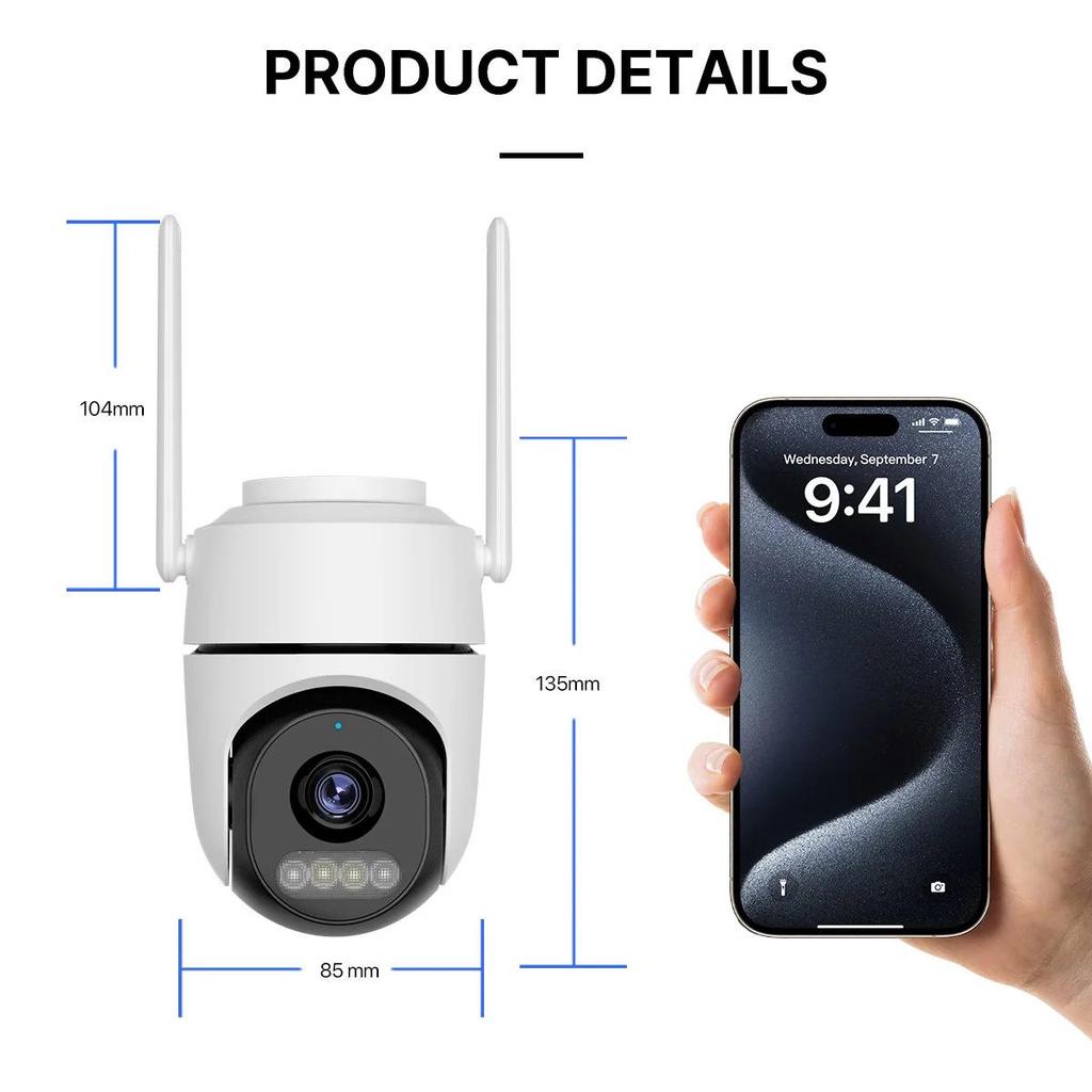 iCSee Single-Lens WiFi Home Camera: 360° Full-Color Night Vision for Smart Wireless Security