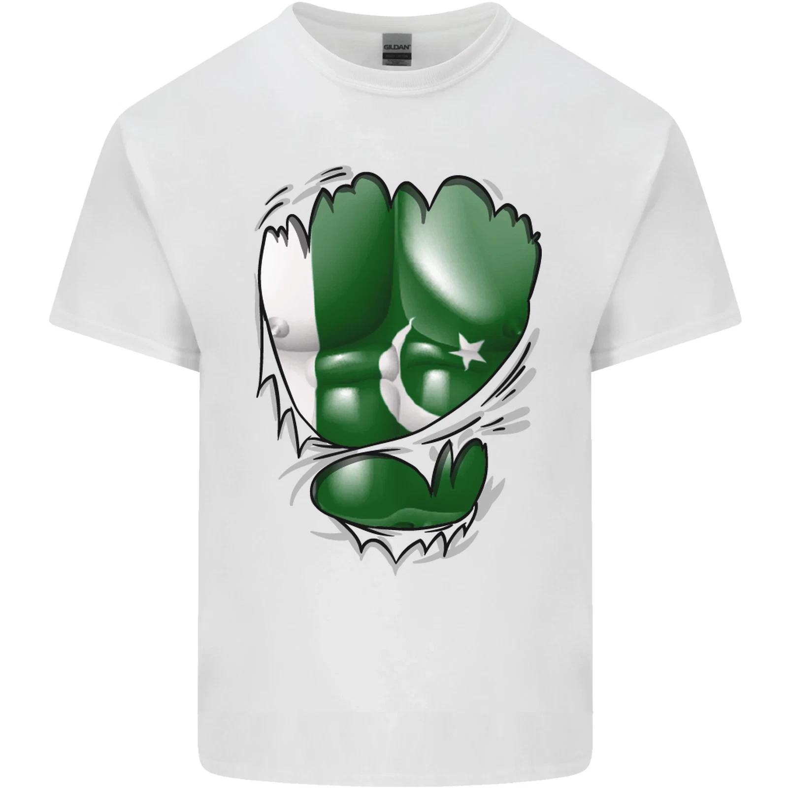 Gym The Pakistan Flag Ripped Muscles Effect Kids T-Shirt Childrens 4XL