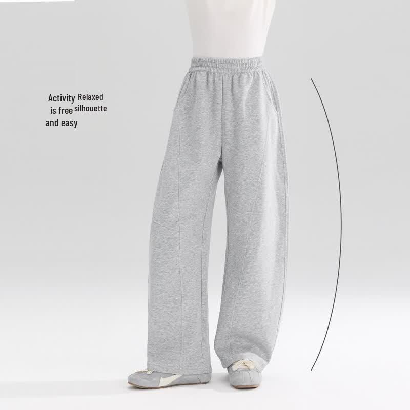 Girls' Milk Cotton Arc-Cut Curved Leg Pants