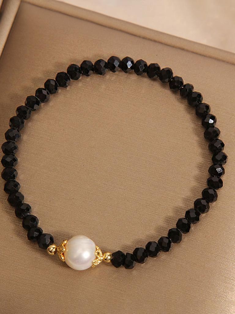 ZAKOL Pink Black Crystal Zircon Bead Bracelet for Women Girls Summer Fashion Dopamine Y2K Zircon Accessories