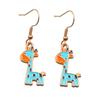 6-Color 15x24mm DIY Alloy Jewelry: Cute KC Gold Giraffe Charms with Drip Oil
