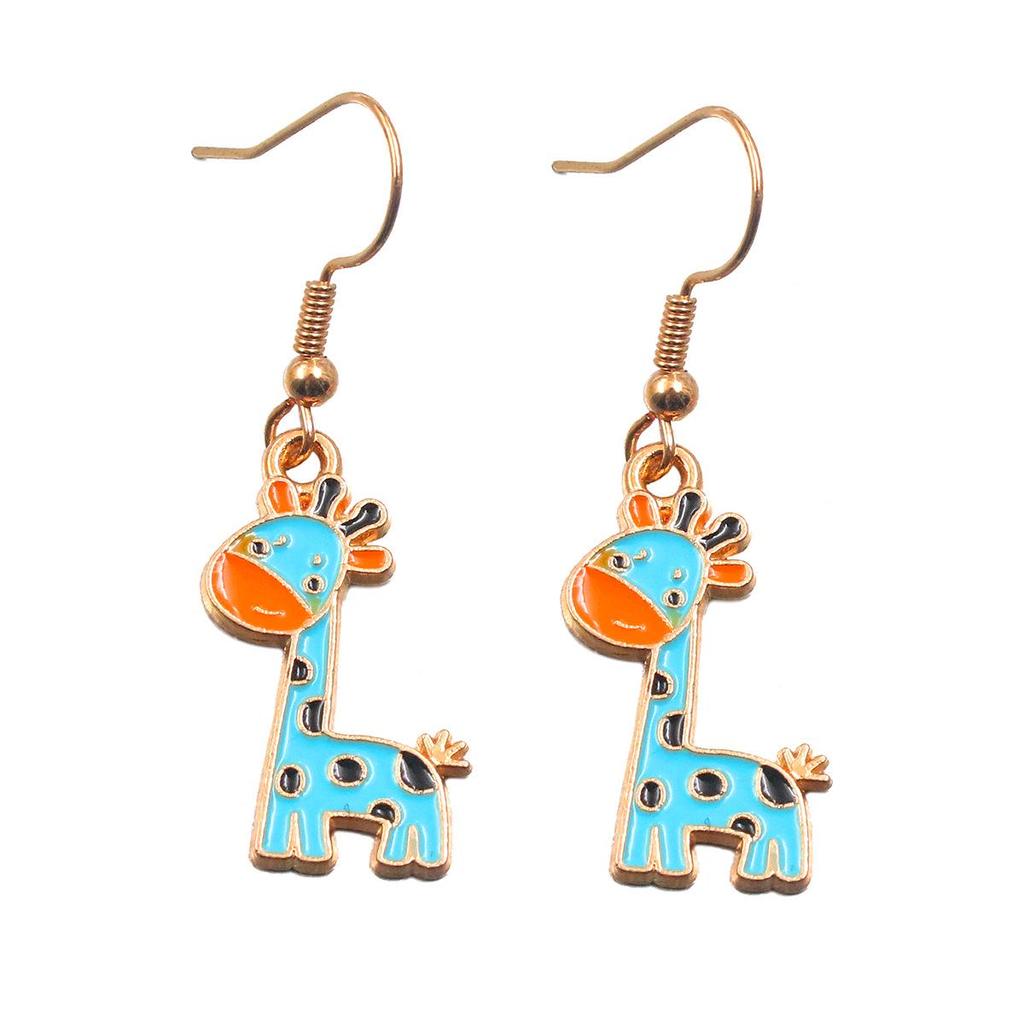 6-Color 15x24mm DIY Alloy Jewelry: Cute KC Gold Giraffe Charms with Drip Oil
