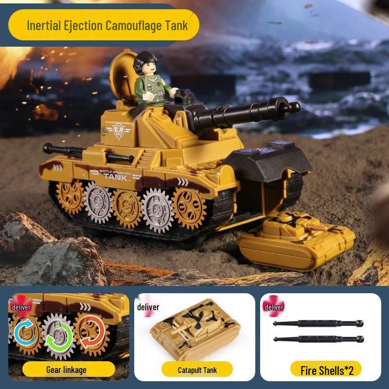 Kids  Military Tank Model with Missile Launch Feature - Toy Armored Vehicle