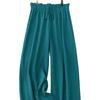 European Summer Solid Color Wide Leg Pants - Plus Size, Slimming, Versatile, Casual Retro Design