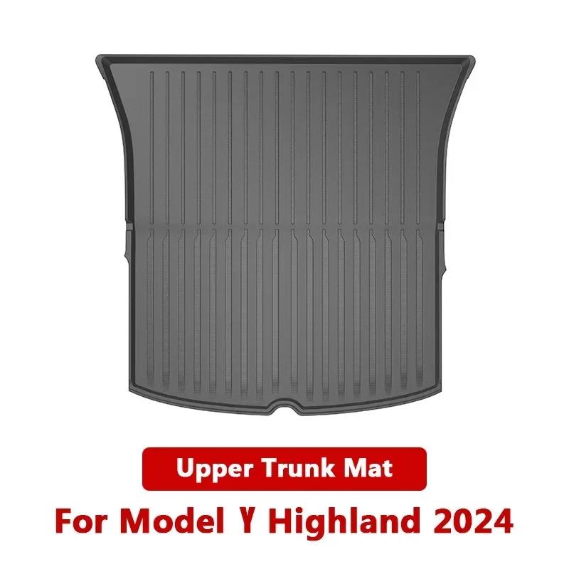 NEW For Tesla Model 3/Y Highland Front and Back Trunk Mat TPE Carpet Waterproof Weather-resistant Pads Up and Down Layer Mats
