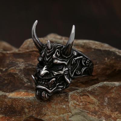 Anillo de Calavera Dominante Único Vintage Anillos de Máscara Góticos de Acero Inoxidable para Hombres Amuleto de Moda Joyería de Halloween Regalos Venta al por mayor