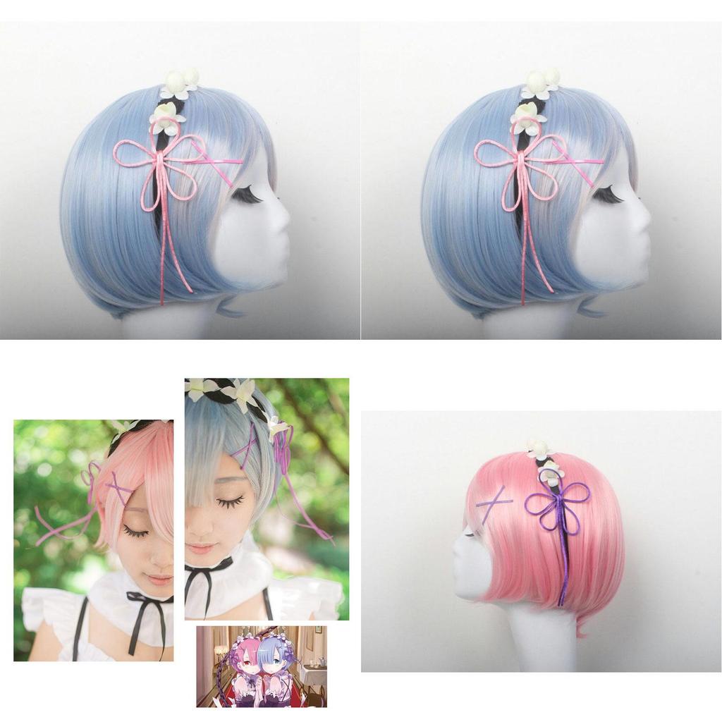 Elegant Zero Kara Hajimeru Isekai Seikatsu Twins Ram/rem Versatile Cosplay Maid Dress With Matching Headwear