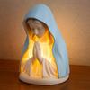 Jomfru Maria Nattlys Resin Bedende Jomfru Bordlampe Velsignet Mor i Blått Slør Nattbordslys Katolsk Hjemmedekorasjon Gave til Dåp Jul