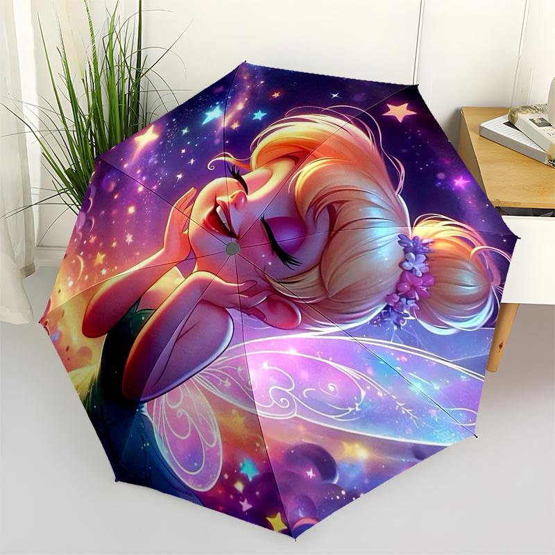 

Tinker bell Themed Travel Umbrella-8 Ribs Automatic Opening and Closing, Portable Folding Design, Compact and Stylish Umbrella Suitable for