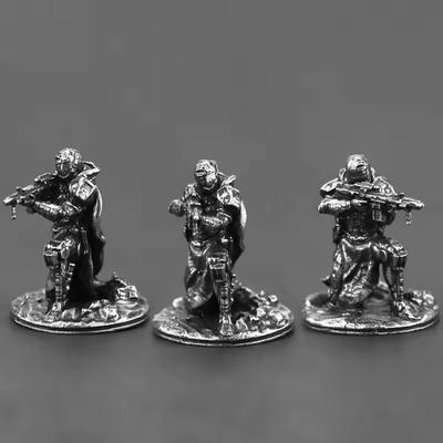 White Copper Sci-Fi Tactical Soldier Miniature Wargame Figure Tabletop Model Paintible Collection Car Decor