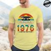 Vintage Born In 1976 Retro 50th Birthday Tshirt Unisex Unisex Funny Y2k Clothes Street Fashion Graphic T Shirts 50 Years Old Gifts