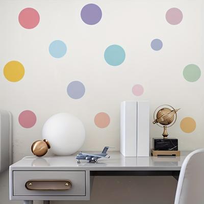 Bunte Polka Dots Wandaufkleber für Wohnzimmer, Kinderzimmer, Schlafzimmer, Sofa, TV-Hintergrund, Kühlschranktür, Dekor, abnehmbare runde Wandaufkleber, Heimdekoration