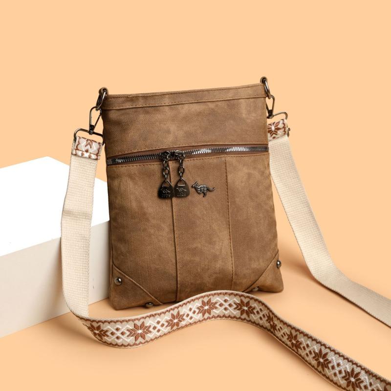 Large Capacity Travel Messenger Backpack Versatile Women's Small Square Bag Trendy Shopping Shoulder Bag Lightweight Soft Leather Bag