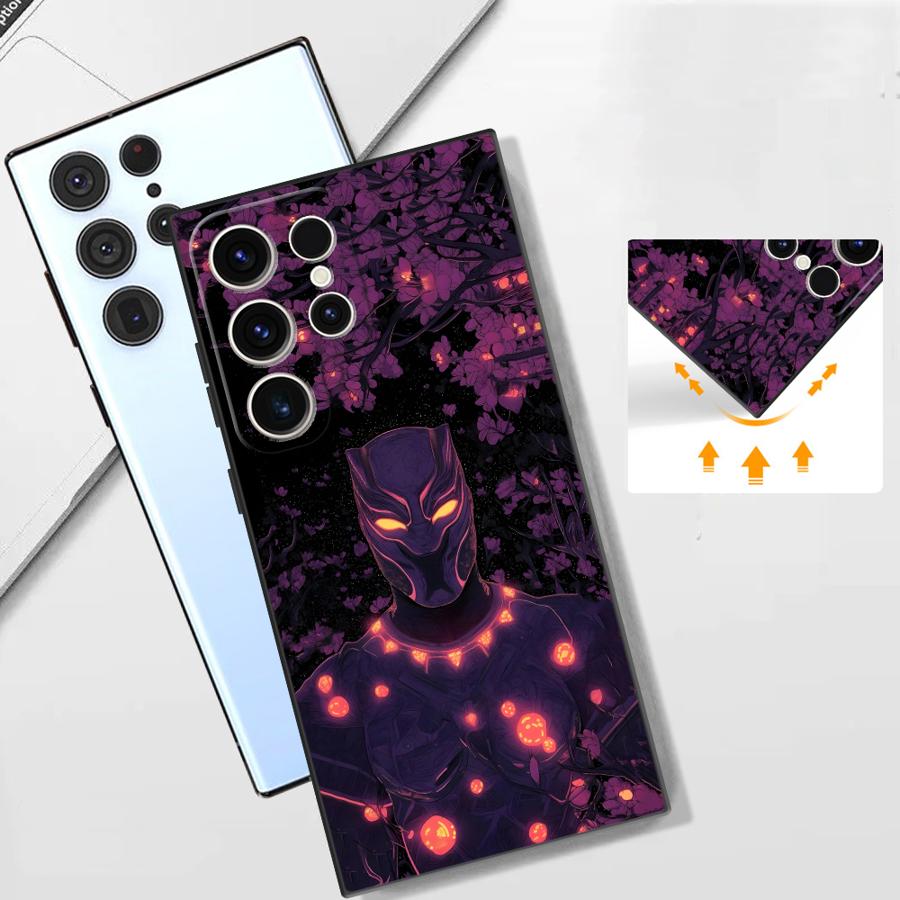 Case for Samsung Galaxy S26 S23 S24 Plus S21 FE S20 S10 S9 Note 20 Ultra 8 9 10 S25 Ultra Funda Phone Cover Marvel Cool Black
