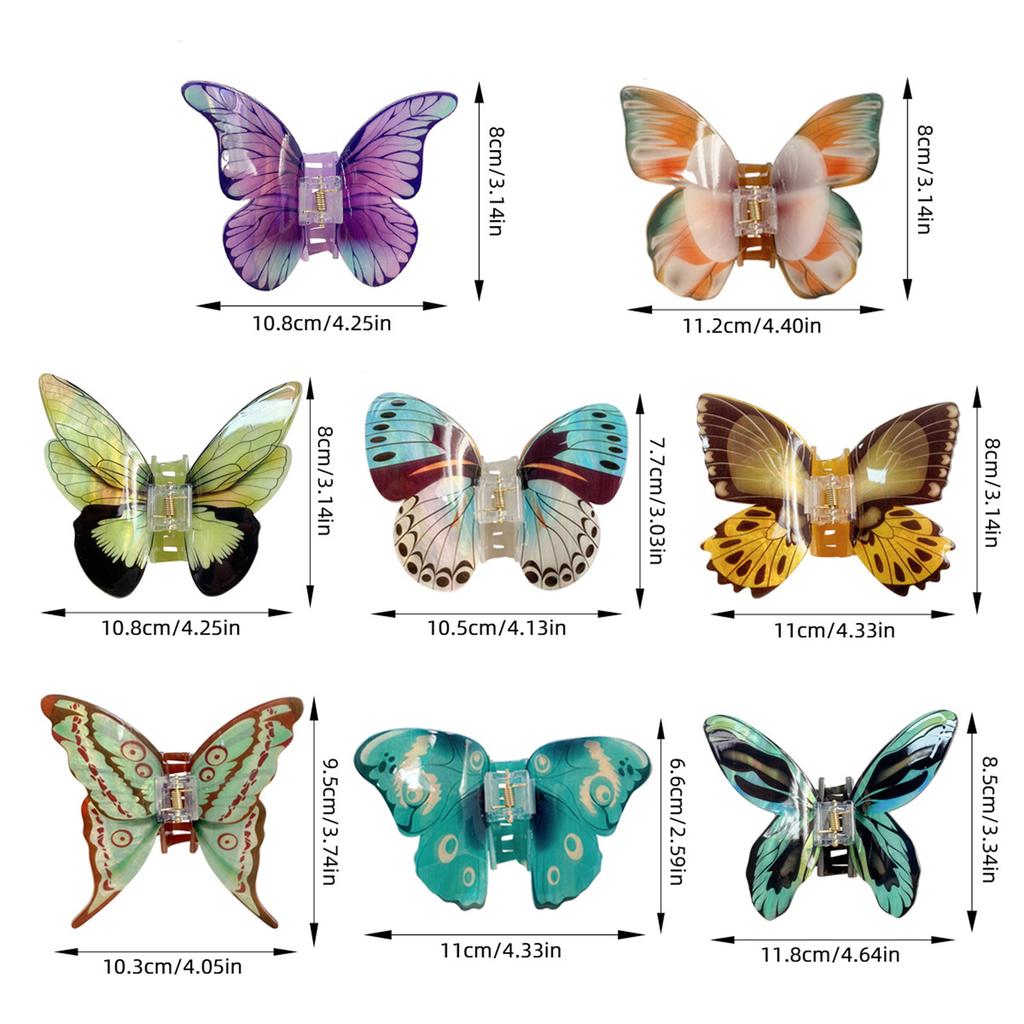 Simulation Butterfly Hair Clip Elegant Hair Claw Barrette Acrylic Hair Accessory for Girls Spring Clamp Hair Accessory