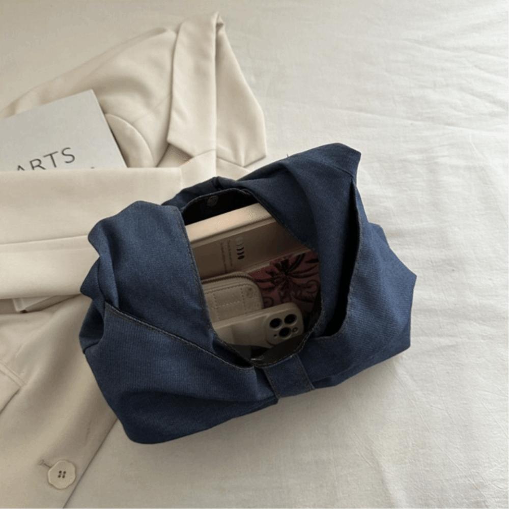 Designer Bow Denim Bag Lightweight Women's Tote Bag Ins Bow Shoulder Bag  Ladies