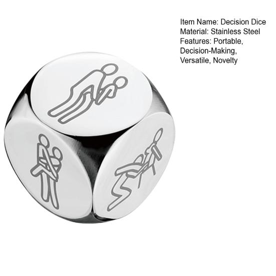 Decision Dice for Quick Choices Fun Activity Dice with Stick Metal Pocket Size Valentines Day Gifts for Him Her Unisex Decision Maker Toy