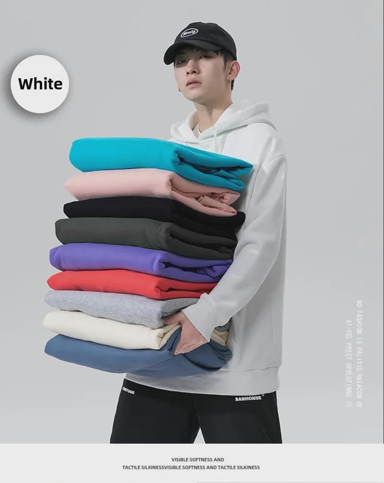 Unisex Oversized Solid Color Hooded Sweatshirt - Long Sleeve Pullover with Pocket
