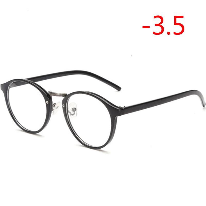 Diopter -1.0 -1.5 To -6.0 Round Finished Myopia Glasses Unisex Fashion Resin Lens Short-Sighted Eyewear Prescription Eyeglasses