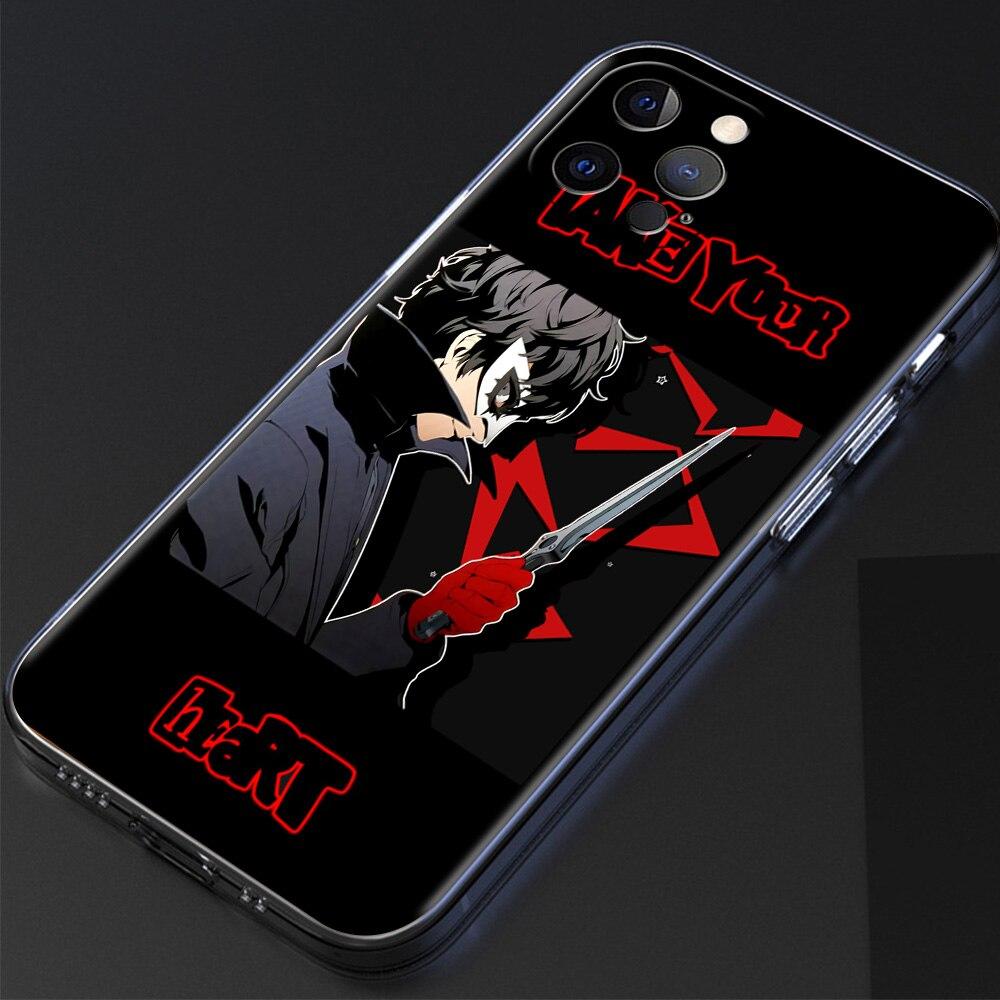 Persona 5 P5 Joker Luxury Phone Case For iPhone 14 13 Pro 11 12  Max X XR XS 7 8 Plus SE Clear Soft Silicone Cover Fundas