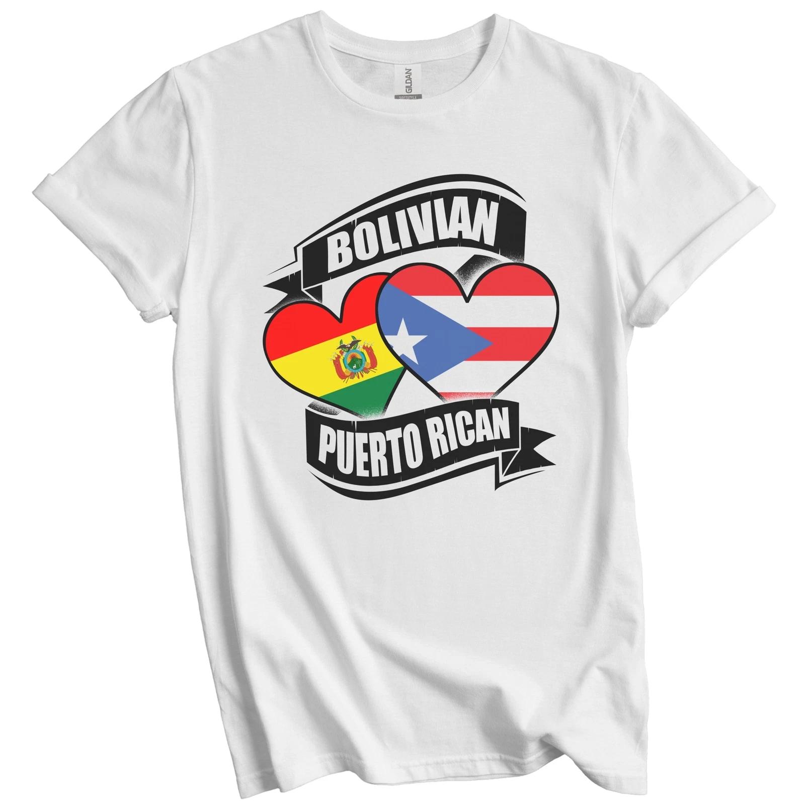 Bolivian Puerto Rican Hearts Bolivia Puerto Rico Flags T-Shirt XL