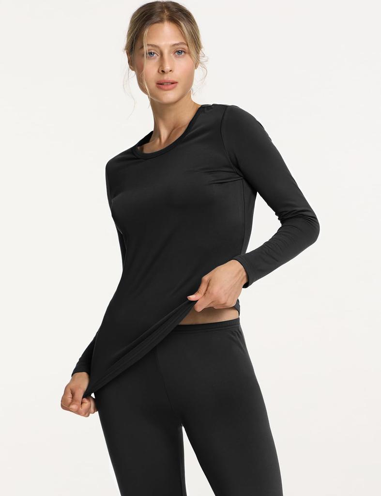 Tesla Heattech Warm Innerwear Set for Thin Long Sleeve Shirt and Long Perfect for and Winter Use Women, Micro-Fleece Lining, Moisture-Wicking,