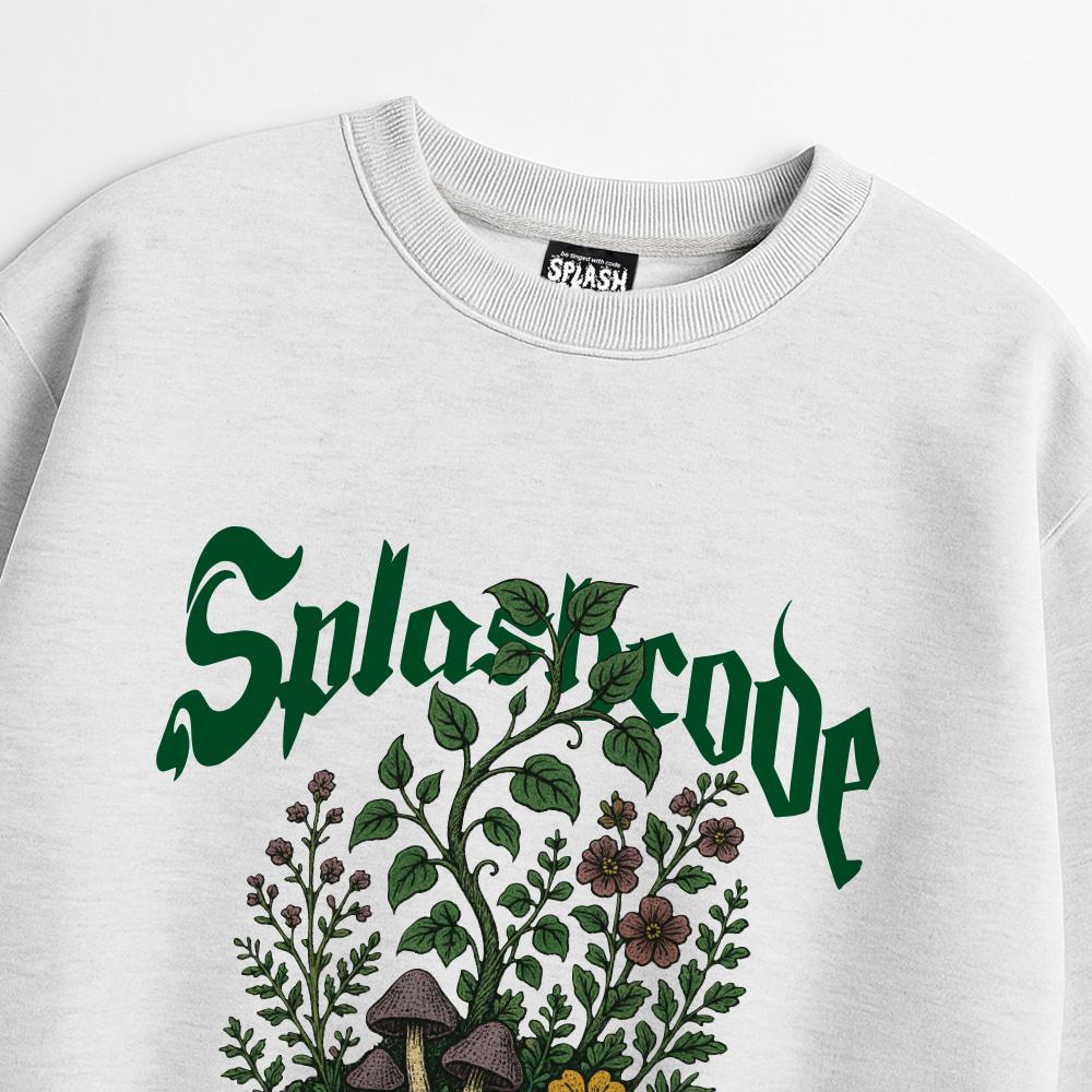 Seupeullaesikodeu Heavy Crew Neck Sweatshirt Melange White - Growth Up