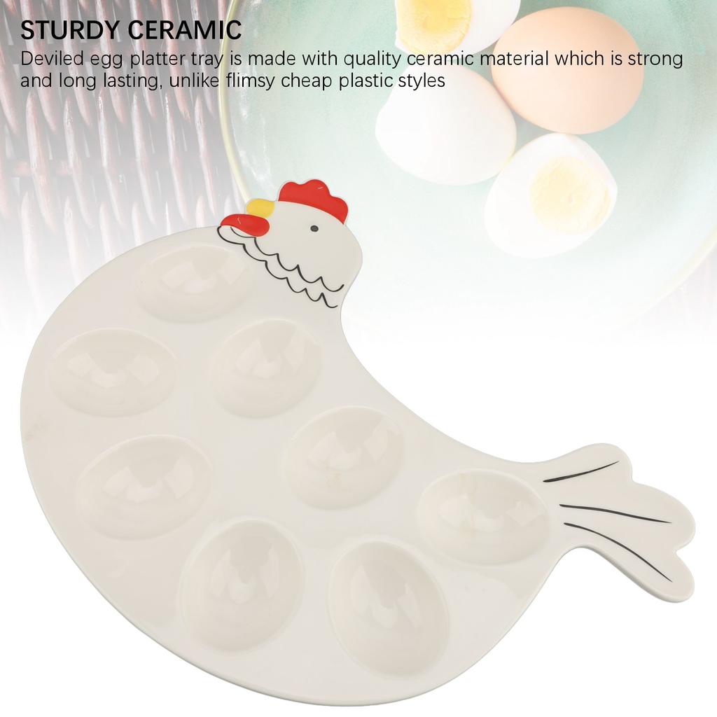 8 Fächer Eierplatte Serviertablett Niedliche Hühnerförmige Keramikschale Osterei Präsentationsständer