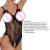Women Sexy Bow Lace Sleepwear Open Bra Crotch Jumpsuit Bodysuit Underwear