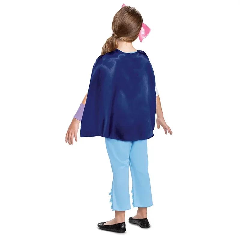 Kids Anime Toy Story Bo Peep Jumpsuit Suit Cosplay Costume Girl Cape Jumpsuit Headdress Halloween Costume