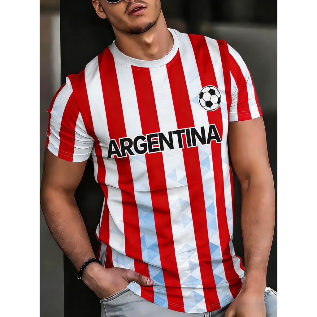 Contrast striped printed T-shirt