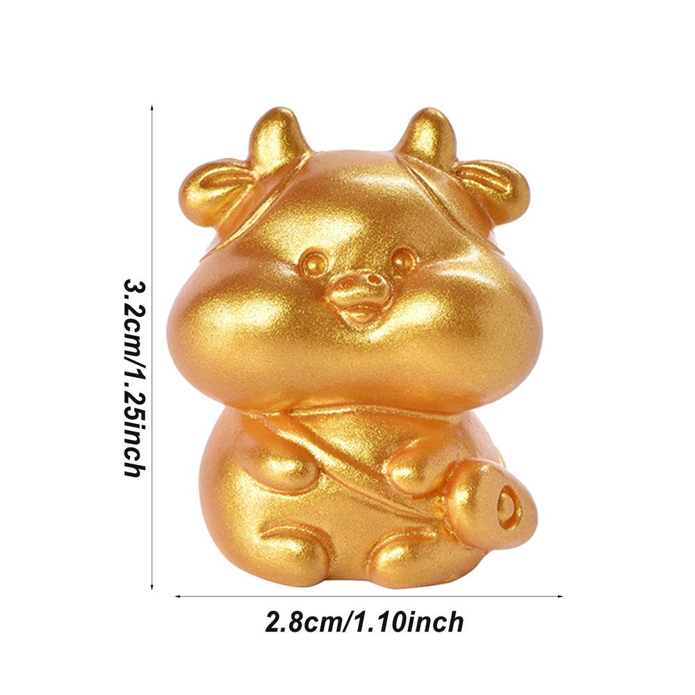 Golden Resin Animal Statue Ornament ChineseZodiac Rat Ox Tiger Rabbit Dragon Snake HorseSheep Monkey Chicken Dog Pig Desk Decor