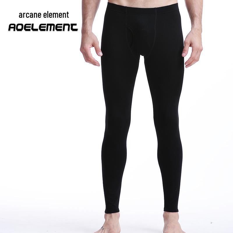 Aoyuansu Men's Slimming Cotton Thermal Base Layer Pants for Autumn and Winter