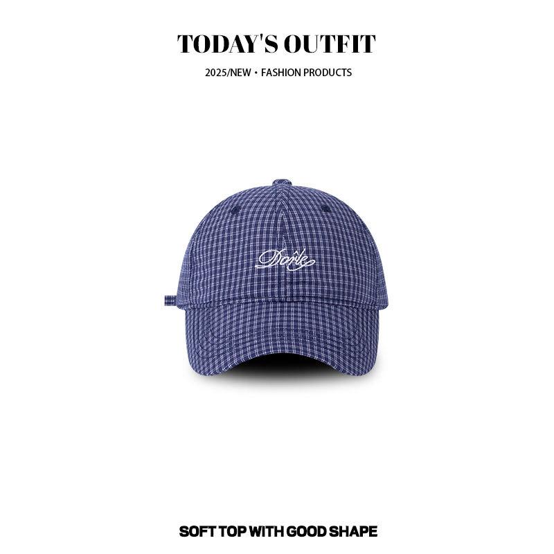 Couple Casual Baseball Hat Men's Plaid Baseball Hat