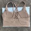 Solid Color Women Cross Back Bra Fitness Underwear Soft Fitness Sport Bra Top Gym Yoga Athletic Workout With Chest Pad