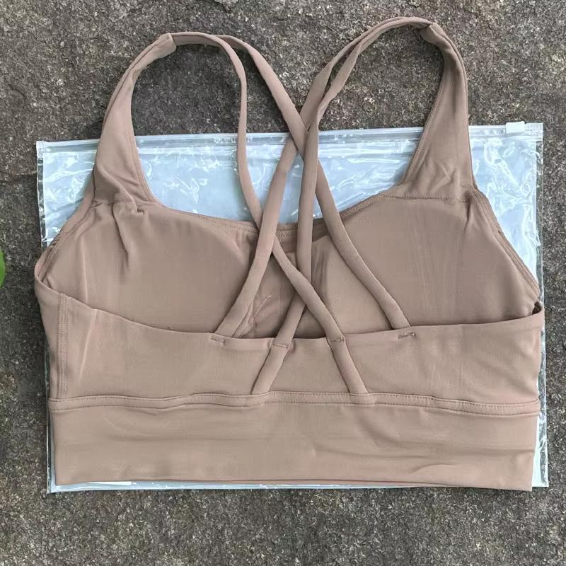 Solid Color Women Cross Back Bra Fitness Underwear Soft Fitness Sport Bra Top Gym Yoga Athletic Workout With Chest Pad