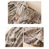 DIMANAF 2026 Summer New Plus Size Women Long Pants Cotton Linen Vintage Loose Elastic Waist Casual Lady Bottoms Print Floral