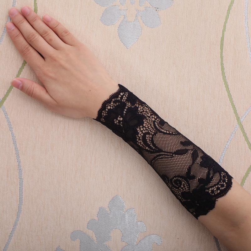 Summer Thin Lace Wrist Support - Women's Breathable Scar Cover Tattoo Sun Protection Gloves