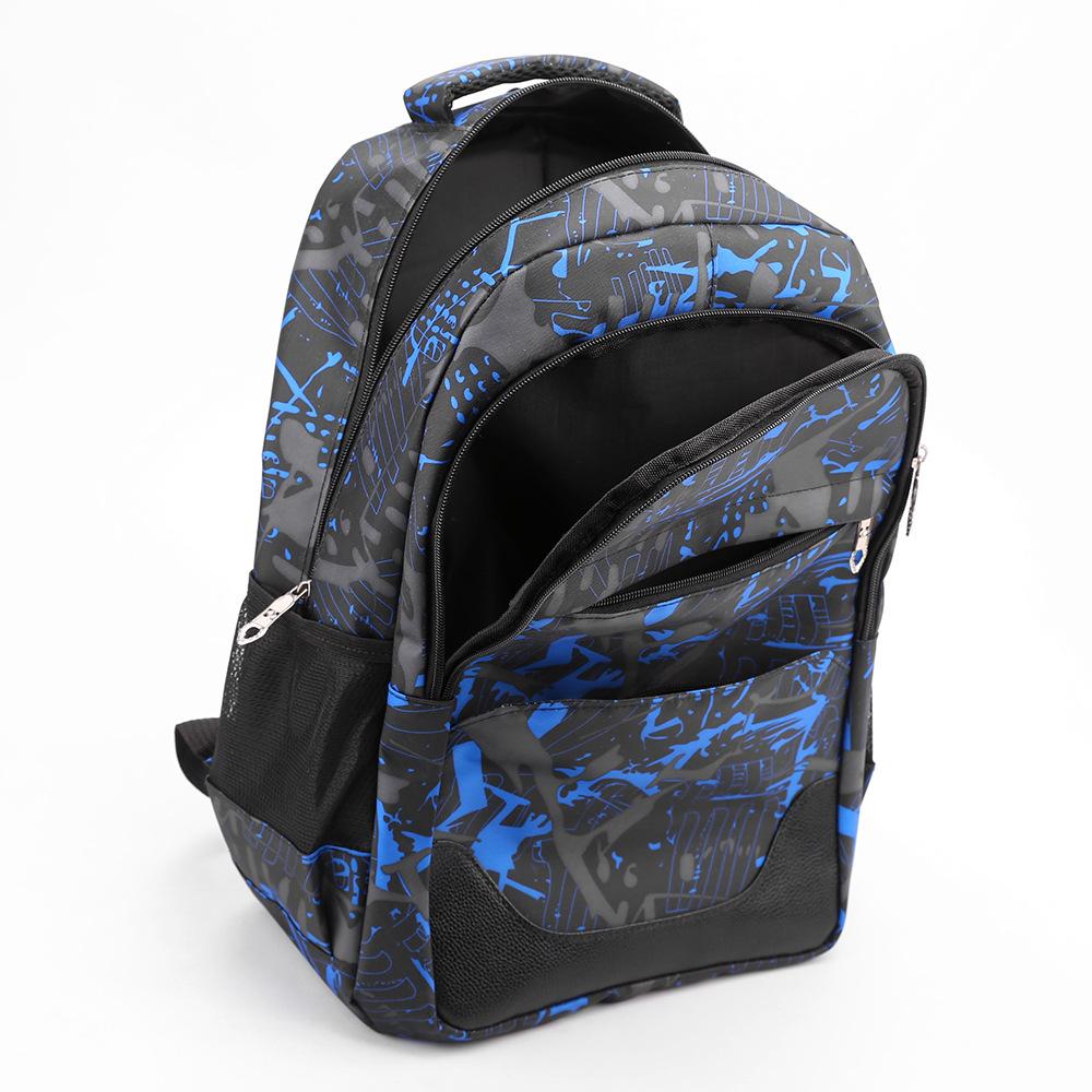 Student schoolbag backpack college style men's and women's junior high school three-piece set large-capacity schoolbag leisure travel bag